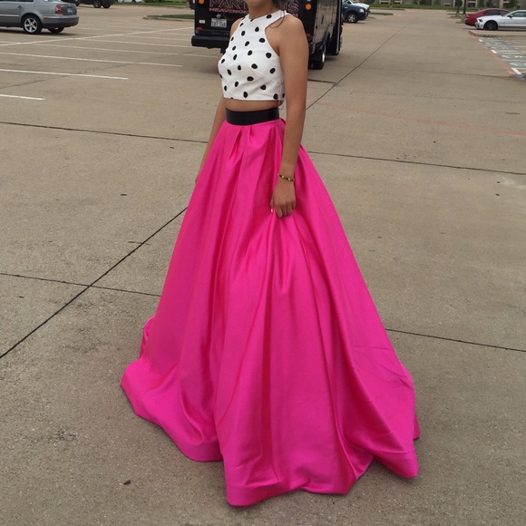 Sherri Hill Two Piece Polka Dot Dress 32210 - Picture 1 of 3